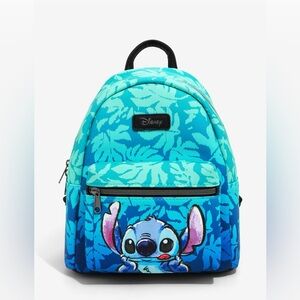 Loungefly Disney Lilo & Stitch Blue Tropical Leaves Backpack